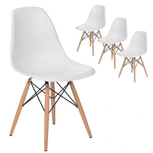 Zestaw 4 x nowoczesne krzesło DSW Milano białe