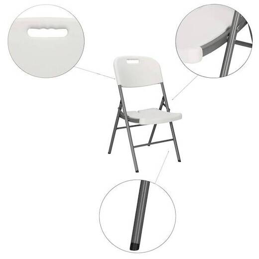 Zestaw cateringowy, turystyczny stół 240 cm z 8 krzesłami składany na bankiet, zestaw biały