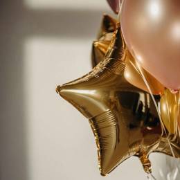 Balony rosegold zestaw na roczek z cyfrą 1 urodziny