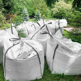 Big Bag worek z lejem 1000 kg mocny na gruz 160x90x90 cm kontener z uchwytami biały 