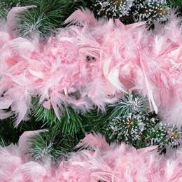 Boa z piór naturalnych 200 cm łańcuch na choinkę, ozdoba świąteczna różowy