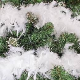 Boa z piór naturalnych 600 cm łańcuch na choinkę, ozdoba świąteczna biały