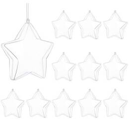 Bombki akrylowe 12cm gwiazda plastikowa decoupage zestaw 12 szt.
