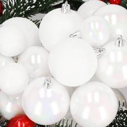 Bombki choinkowe 30 szt. ozdoby świąteczne biały