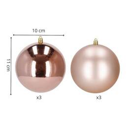 Bombki choinkowe 6 szt. ozdoby świąteczne zestaw 10cm rose gold