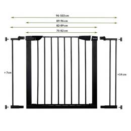 Bramka zabezpieczająca barierka rozporowa 75-82 cm czarna 