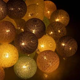 Cotton balls 50 led lampki dekoracyjne, girlanda na prąd turkusowo-różowe