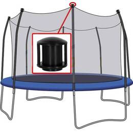Grzybek do trampoliny 1 szt. na słupek do mocowania, końcówka słupka do siatki wewnętrznej, czarny