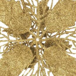 Gwiazda betlejemska, sztuczny kwiat, poinsecja ażurowa złota z brokatem