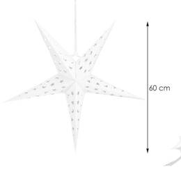 Gwiazda świąteczna papierowa 3D 60 cm zawieszka choinkowa biała