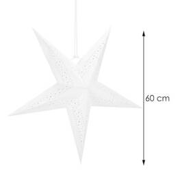 Gwiazda świąteczna papierowa zawieszka choinkowa biała ażurowa 3D