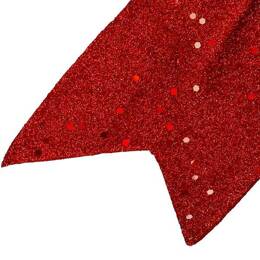 Kokardka świąteczna na choinkę brokatowa zawieszka choinkowa czerwona