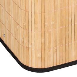 Kosz na pranie 72l z pokrywą bambusowy brązowo-czarny