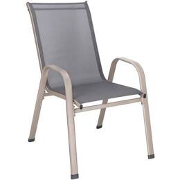 Krzesła ogrodowe, metalowe na balkon, zestaw 4 krzeseł na taras szare