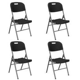 Krzesło cateringowe składane 4 szt., krzesełko bankietowe, turystyczne do ogrodu czarny