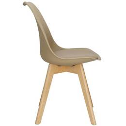 Krzesło skandynawskie 4 szt. krzesła do kuchni salonu jadalni Verde tapicerowana poduszka beżowe