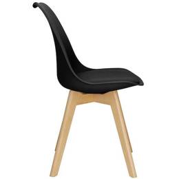 Krzesło skandynawskie 4 szt. krzesła do kuchni salonu jadalni Verde tapicerowana poduszka czarne