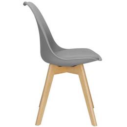 Krzesło skandynawskie 4 szt. krzesła do kuchni salonu jadalni Verde tapicerowana poduszka szare