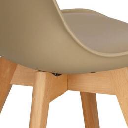 Krzesło skandynawskie do kuchni salonu jadalni Verde tapicerowana poduszka beżowe