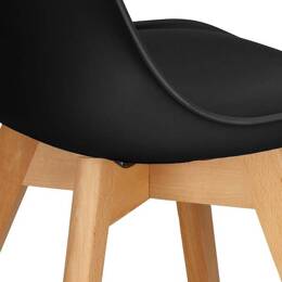 Krzesło skandynawskie do kuchni salonu jadalni Verde tapicerowana poduszka czarne