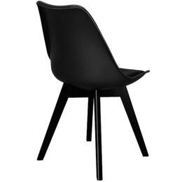 Krzesło skandynawskie do kuchni salonu jadalni Verde tapicerowana poduszka czarne 