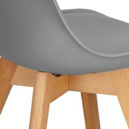 Krzesło skandynawskie do kuchni salonu jadalni Verde tapicerowana poduszka szare