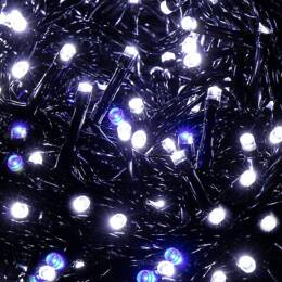 Lampki choinkowe 300 led zimny biały, flash niebieski 19m oświetlenie świąteczne IP44