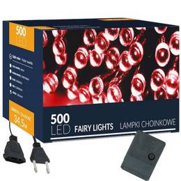 Lampki choinkowe 500 Led czerwony 34,5 m oświetlenie świąteczne