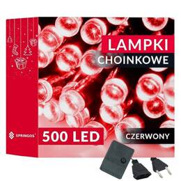 Lampki choinkowe 500 Led czerwony 34,5 m oświetlenie świąteczne