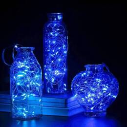 Lampki dekoracyjne 200 LED druciki niebieskie