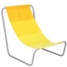 Leżak ogrodowy metalowy fotel składany, leżanka żółta