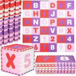 Mata piankowa alfabet, cyfry 175x175 cm multikolor puzzle dla dzieci pianka EVA