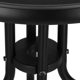 Meble ogrodowe metalowe 2 krzesła i stół ze szklanym blatem zestaw ogrodowy czarno-szary