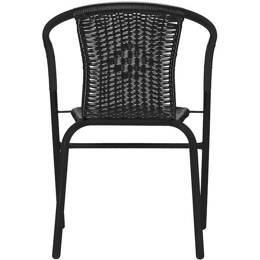 Meble ogrodowe metalowe zestaw stół 120x70 cm i 6 krzeseł na taras balkon czarne