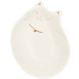 Miska dla kota ceramiczna 15cm beżowa, złota