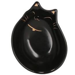 Miska dla kota ceramiczna 15cm czarna, złota