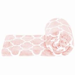 Narzuta na łóżko, pled 150x200 cm, koc na kanapę różowy marokańska koniczyna