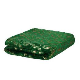 Narzuta na łóżko, pled 150x200 cm koc na kanapę zielony, złoty