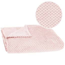 Narzuta na łóżko, pled 150x200cm tłoczony, dwustronny koc na kanapę różowy
