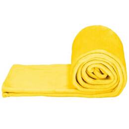 Narzuta na łóżko, pled 90x160cm dwustronny koc na kanapę żółty