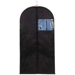 Organizer na ubrania 150 cm pokrowiec na garnitur z suwakiem i okienkiem czarny