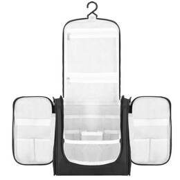 Organizer podróżny na kosmetyki 24x21x10 cm kosmetyczka, torba wizażysty czarna