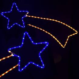 Ozdoba świąteczna 72 Led lampki gwiazda betlejemska biały ciepły i niebieski