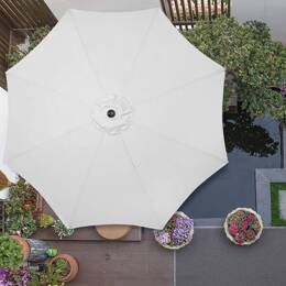 Parasol ogrodowy łamany 300 cm duży z korbką na balkon, taras jasnoszary