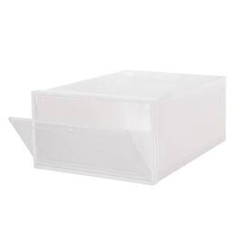 Pudełko na buty z klapą 33x23,5x13,5 cm biały organizer