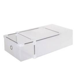 Pudełko na buty z szufladą 34x22,5x13 cm biały organizer