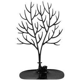Stojak na biżuterię drzewo 41x25x15 cm ozdobny organizer na kolczyki czarny jeleń