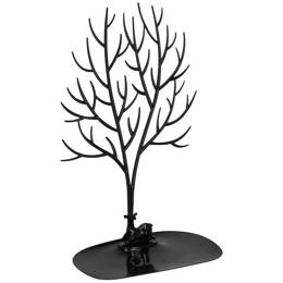 Stojak na biżuterię drzewo 41x25x15 cm ozdobny organizer na kolczyki czarny jeleń