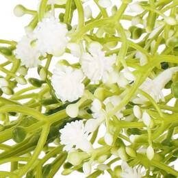 Sztuczna gipsówka 5 gałązek zielony bukiet z białymi kwiatami dekoracyjny 37 cm