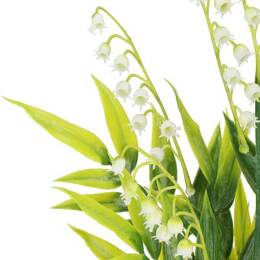 Sztuczne kwiaty konwalii 43 cm dzwoneczki białe bukiet 9 gałązek